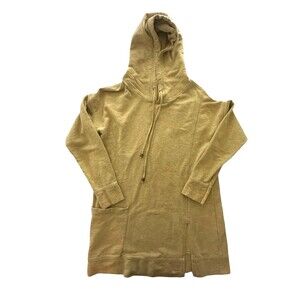 Soft Surroundings The Soho Hoodie Tunic Heather Yellow Split Hem Longline XS